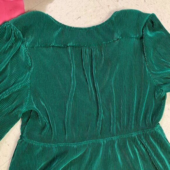 BALTIC BORN Forest Green VENUS Pleated Surplice Maxi Dress - Picture 7 of 10